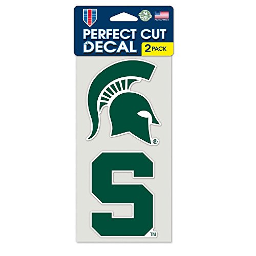 Ncaa michigan state university perfect cut decal (set of 2), 4&qu…