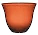Classic Home and Garden Indoor/Outdoor Round Honeysuckle Resin Flower Pot Planter, Orange Ember, 13