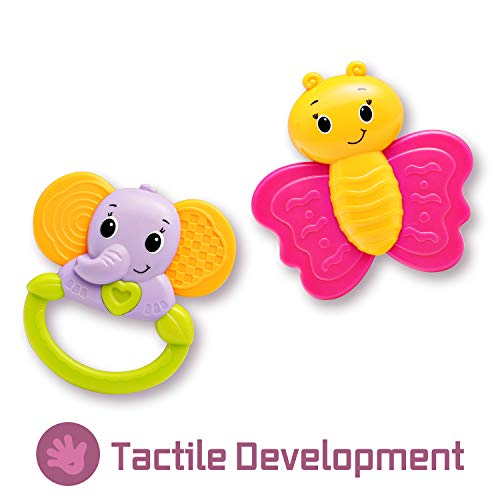 image for infunbebe Baby Rattles Teether Toy, Grab, Shaker and Spin Rattle, Firs