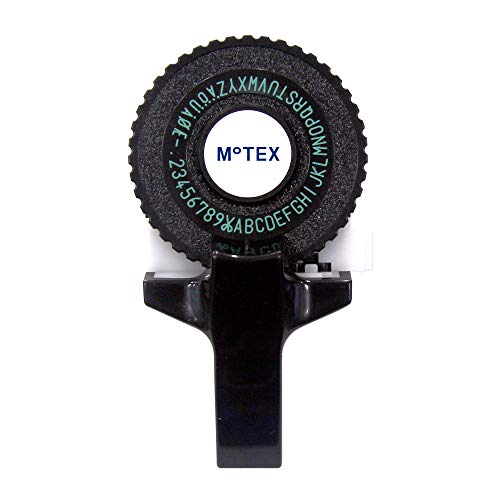 Motex Embossing Label Maker, Labeling Tool, Old School Label Maker, for Manual Label Embossing- E-101 (1 Wheel, Black)