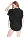 Allegra K Women Cat T Shirt Dolman Sleeve Loose Summer Tops Black S