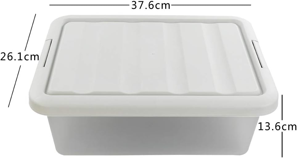 Ucake 14 L Plastic Storage Box with Lids, Clear Plastic Box with Lid, 2 Packs, White, 42 x 30 x 15 cm - Image 3