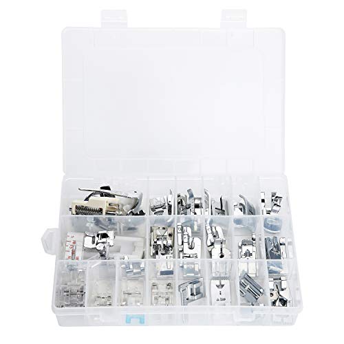 Sewing Machine Presser Feet Set 42 Pcs for Brother, Babylock, Singer, Janome, Elna, Toyota, New Home, Simplicity, Necchi, Kenmore, and Most of Low Shank Sewing Machines