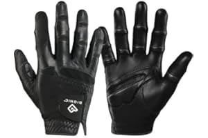 BIONIC GLOVE USA New Improved 2X Long Lasting Bionic StableGrip Men's Black Golf Glove - Patented Stable Grip Genuine Cabretta Leather, Natural Fit Designed by Orthopedic Surgeon!