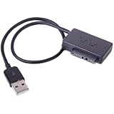 USB 2.0 to 7+6 13Pin Slimline SATA Laptop CD/DVD Rom Optical Drive Adapter Cable Black/White