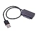 Generic USB 2.0 to 7+6 13Pin Slimline SATA Laptop CD/DVD Rom Optical Drive Adapter Cable Black/White