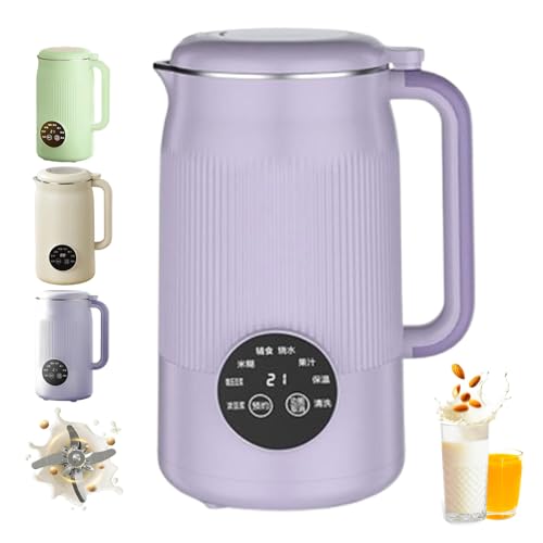 The 8-In-1 Multifunction Nut Milk Maker, 2025 Upgraded Multifunctional Soymilk Maker, Eight Modes, One-Button Self-Cleaning, Suitable For Nut Milk, Oat Milk, Soy Milk (Purple)