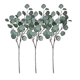 ZHIIHA Artificial Eucalyptus Garland Long Silver Dollar Leaves Foliage Plants Greenery Fake Plastic Branches Greens Bushes