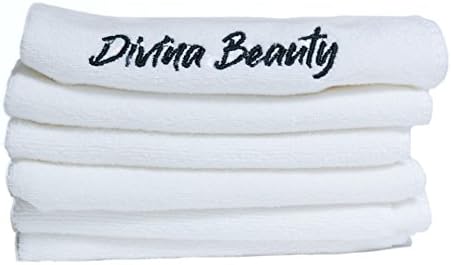 Divina Beauty Microfiber Face Washcloth Premium Makeup Remover Towel 6 Pack and Facial Skin Exfoliating Clean Remove Dead Skin Cells Antibacterial Wash Cloth 12 x 12 White