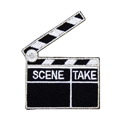 ID 2368E Scene Clapper Board Patch Movie Take Sign Embroidered Iron On Appliques