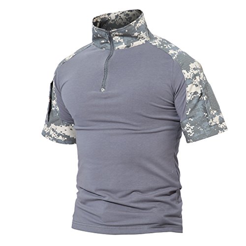Magcomsen Tactical Airsoft Combat Slim Fit Shirt Short Sleeve with Zipper