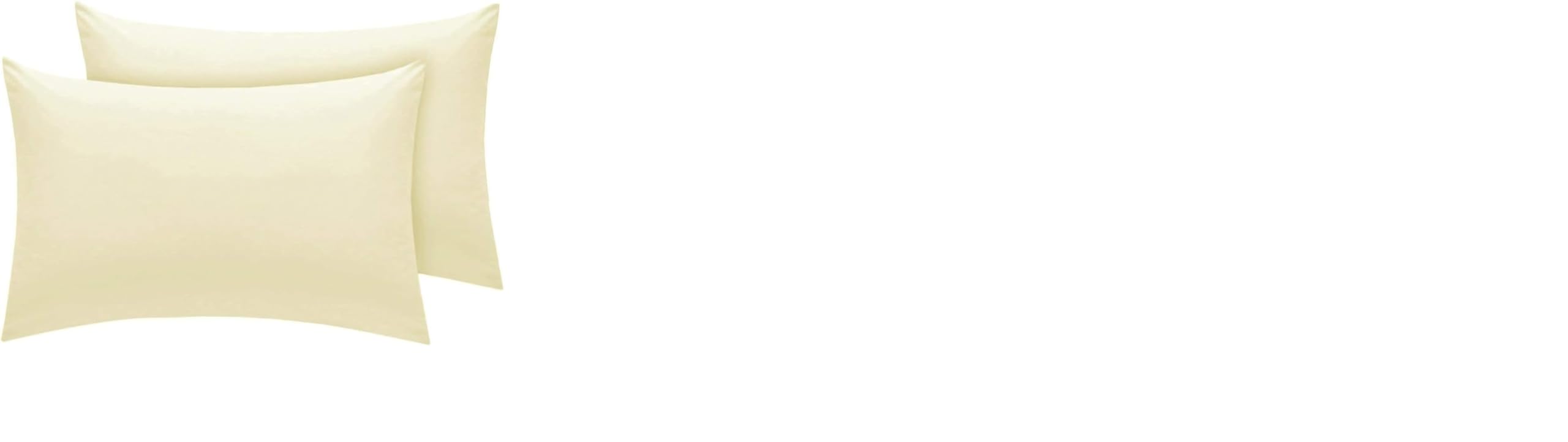 Rayyan Linen Pair of Pillowcases 100% Egyptian Cotton 200 Thread Counts, Pillow Cases 2 Pack (Cream)