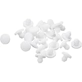 uxcell 25Pcs Silicone Plugs, Rubber Round Snap in Locking Hole Plugs for 2.5-3mm Hole, Hole Stoppers Waterproof Hole Plug for Metal Tube, Furniture End Caps Inserts, White