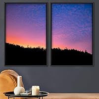 2 Piece Framed Canvas Wall Art Sunset in The Mountains Canvas Prints Home Artwork Decoration for Living Room,Bedroom - 16