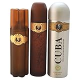 Cuba Gold by Cuba for Men - 3 Pc Gift Set 3.3oz EDT Spray, 6.6oz Deodorant Body Spray, 3.3oz After Shave