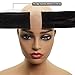 LONGQI Wig Grip Headband with Transparent Lace for Wigs & Frontals, Flexible Velvet Adjustable Non-slip Scarf Hair Head Bands for Women (Brown)