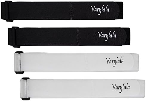 4 PCS Varylala Hook and Loop Securing Straps Tie downs Fasteners Stabilizer Straps (Black and white, 40''x1.5")
