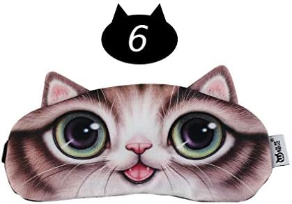 NHSDF 1PC Portable 3D Cute Soft Sleeping Face Eye Mask for Women&Men Blindfold Eyeshade Cover Relax Traveling Sleep Eye Aid Eye Patch 6