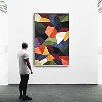 Framed Canvas Wall Art Color Block Canvas Prints Home Artwork Decoration for Living Room,Bedroom - 16x24 inches