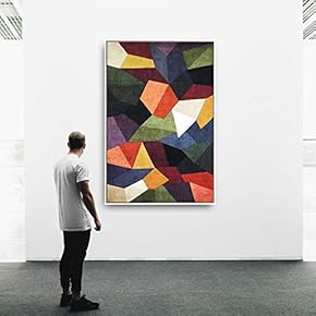 Framed Canvas Wall Art Color Block Canvas Prints Home Artwork Decoration for Living Room,Bedroom - 16x24 inches