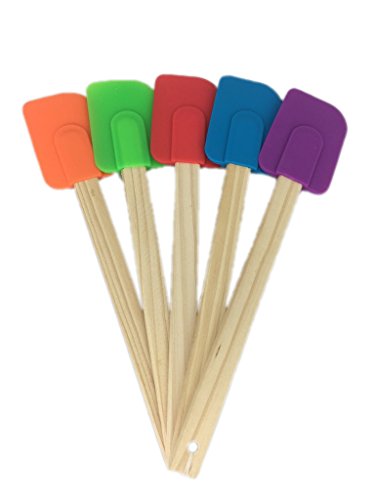 5 Piece Wood Handle Rubber Spatulas From Bamboo Style Concepts