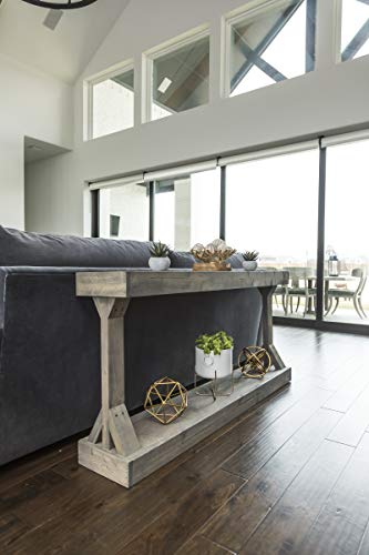 Barb Large Console Table Solid Wood by Del Hutson Designs (Grey) - Thumbnail 3