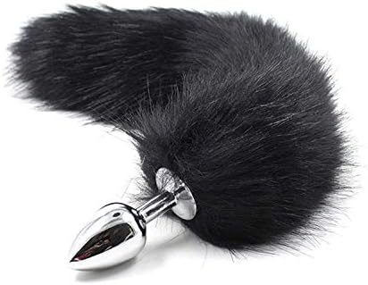 Miexum Tshirt Toys Sex Toys Men & Women Silicone Butt Plug Jelly Black Fox Tail Anal Toys Real Feeling Adult Sex Toys Sex Products Anal Plug,Parking
