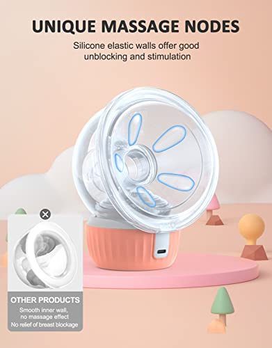 Wearable Breast Pump, [Painless Massage & Strong Pumping] Portable Hands Free Milk Extractor [3 Modes & 9 Levels] Low Noise USB-C Rechargeable Electric Breast Pump (2PCS)