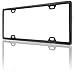 BLVD-LPF OBEY YOUR LUXURY 100% Real Carbon Fiber License Plate Frame with Slim 4 Holes & Matching Screw Caps | Black License Plate Cover Holder | 1 Frame