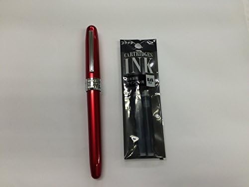 Platinum Pen 【Plaisir Fountain Pen Red with 2 cartridge inks】 - Fine