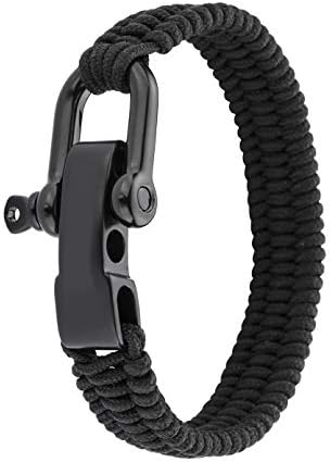 Aquabourne Survival Paracord Bracelet for Women and Men - Outdoor Tactical Paracord Survival Bracelet With Stainless Steel Shackle
