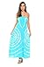 Riviera Sun 21611-TW-2X Strapless Tube Maxi Dress/Summer Dresses Turquoise/White