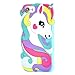 TopSZ Rainbow Unicorn Case for iPhone 8/7/6/6S 4.7”,Cute Silicone 3D Cartoon Cool Kawaii Animal Cover,Shockproof Soft Rubble Skin for iPhone7,Funny Character Cases for Kids Girls Teens Boy iPhone6)