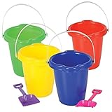 Kids Beach Play Toy Sets, Sand Pails Buckets With Shovels Pool Party Toys 7.5