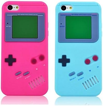 Newstore Retro Design 3D Game Boy Gameboy Style Soft Silicone Cover Case For Apple iPhone 6 Plus 5.5 inch-Pack(×2)Hot Pink,Light Blue,With A Free Packing With Newstore Trademark gifts