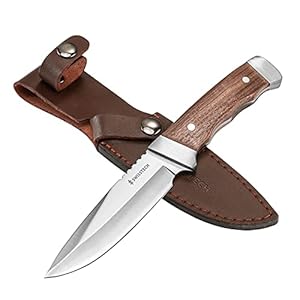 SWISS+TECH ナイフ シースナイフ アウトドアナイフ フルタング構造 天然ウッドハンドル 刃渡り約10cm ケース付き