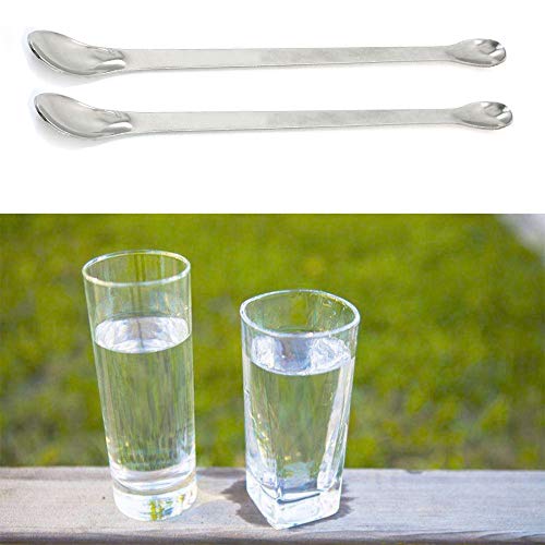 Orgrimmar 10Pcs Double Ended Stainless Steel Experiment Pharmacy Lab Spatula/Laboratory Sampling Mixing Spatula 20cm Long Sampling Spoon