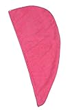 Sinland Microfiber Ultra Absorbent Twist Hair Turban Dry Cap Bath Head Wrap Hair Wrap Cap 9.8inch x 25.6inch Dark Pink