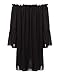 ZANZEA Women's Sexy Off Shoulder Chiffon Lace Ruffle Sleeve Blouse Mini Dress Summer Beach Cover Up Sundress Black S