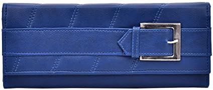 Fantosy women blue big buckle wallet (blue) (FNWC-345)