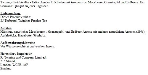 Twinings Fr?chte-Tee, 25 Teebeutel 12er Pack – Bild 3