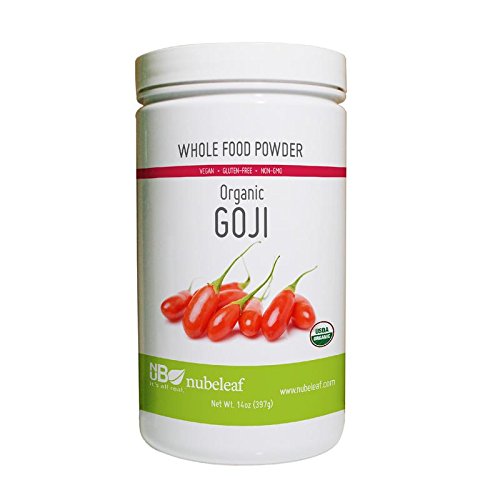 Nubeleaf Goji Berry Powder - Non-GMO, Gluten-Free, Organic, Vegan Source of Essential Vitamins & Minerals - Single-Ingredient Nutrient Rich Superfood for Cooking, Baking, Smoothies (14oz)