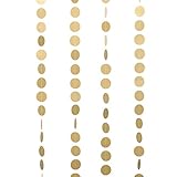 Ling's moment 4 x Circle Dots Paper Garland for Wedding, Bridal Showers, Birthday Party, Baby Shower, Event & Party Supplies, ( Gold Iridescent ) 2