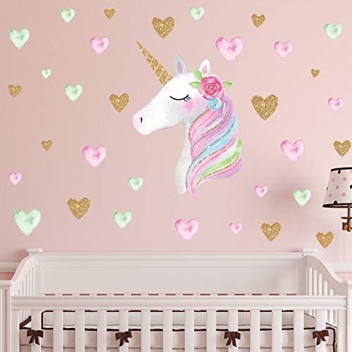 Unicorn Wall Decor,Removable Unicorn Wall Decals Stickers Decor for
