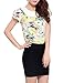 Allegra K Women Elegant Peter Pan Collar Petal Sleeve Floral Tops M Light Green