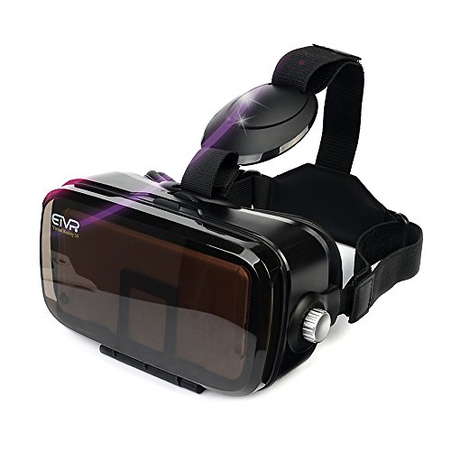 ETVR 3D Virtual Reality Glasses 120 Degree FOV VR Headset With Larger Screen Immersive Virtual Reality Experience Fit for iPhone 7/6/6s Plus, Samsung Galaxy S5/6/7 Edge Etc (4.5-6.2 Inches)