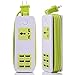 6 USB Power Strip, Portable Travel Socket Charger With Power Switch, Outlets 2.1AMP 1AMP 21W 5Foot Power Supply Cord With Universal Plug, 6 Usb Output Support 4 Devices Simultaneously (Green)
