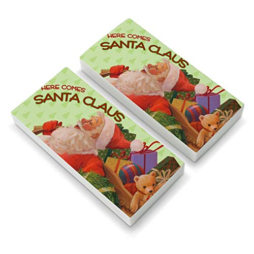 Christmas Holiday Here Comes Santa Claus Graphic Eraser Set of 2