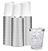 Clear Plastic Disposable Party Cups (100 Count) 14 Oz Silver Rim Cups - Fancy Reusable Plastic Tumblers, Silver, 14 Ounce