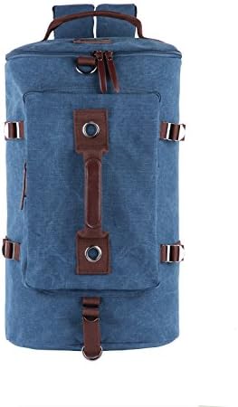 KSZNZB Canvas Backpack Travel Duffel Backpack Laptop Backpack Weekend Backpack Camping Bag(Blue)